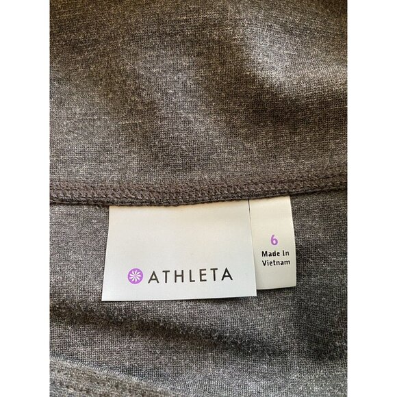 Athleta Skirt 6 Charcoal Gray Ponte Knit Moto Stretch Zipper Pockets A-Line 9783 - Picture 8 of 9